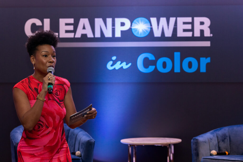 Woman speaking at CLEANPOWER in Color