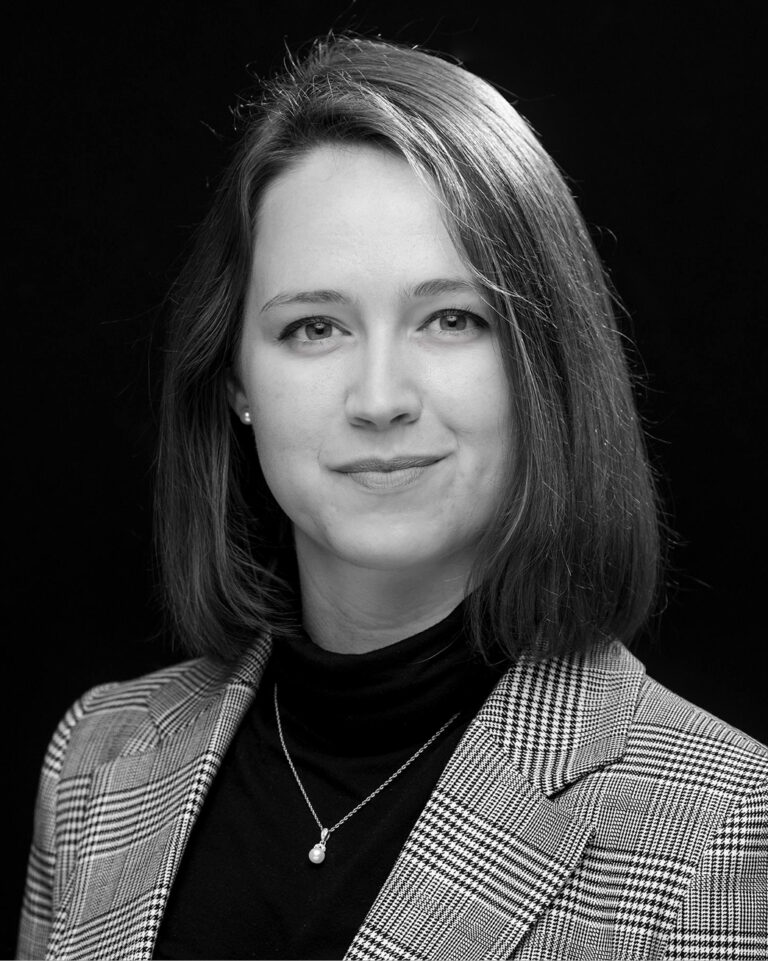 black and white headshot of Aideen Chapman