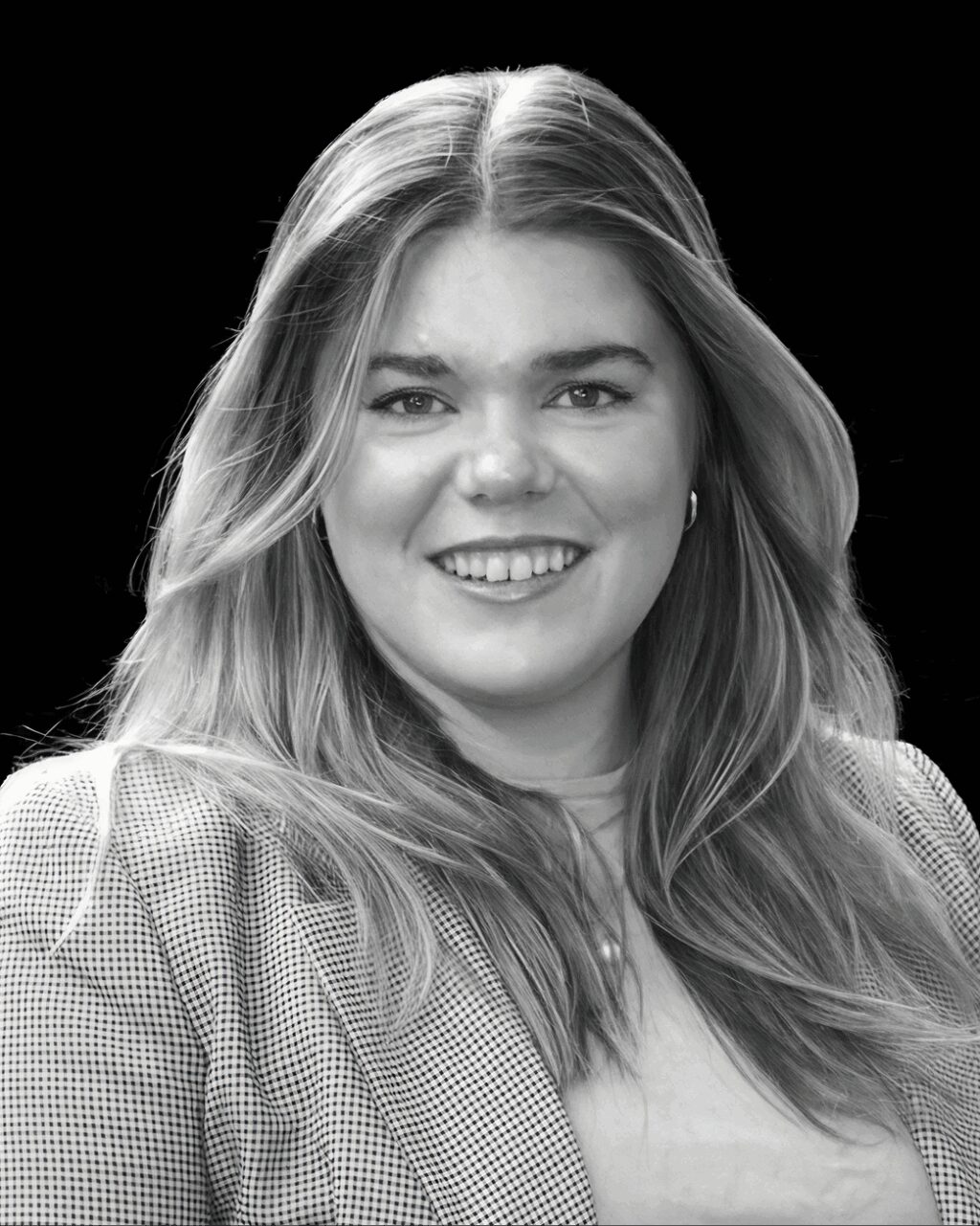 black and white headshot of Evie Hobbs