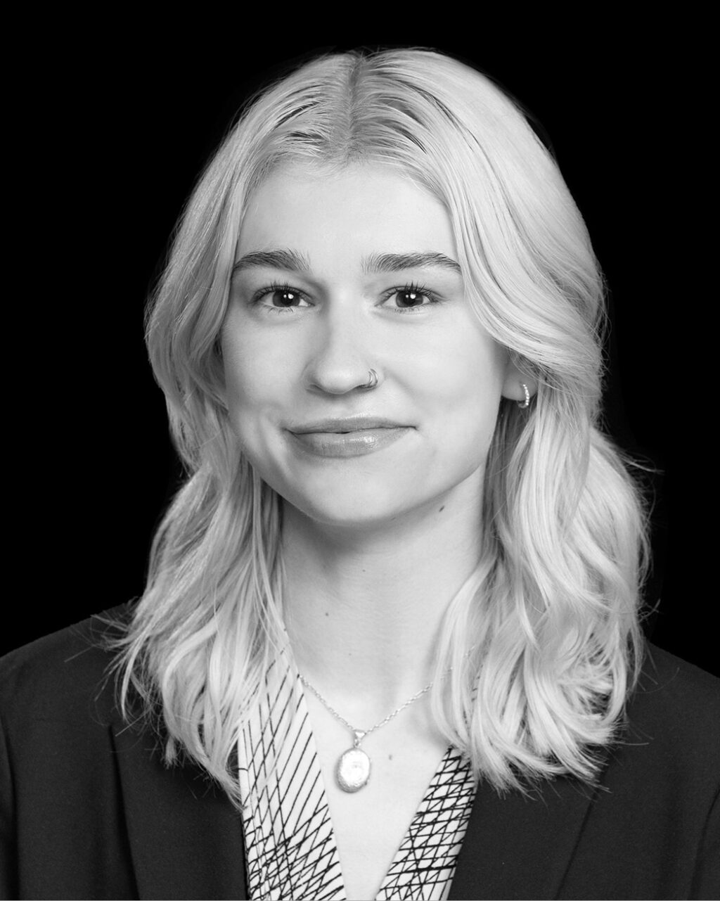 black and white headshot of Lynlee Derrick