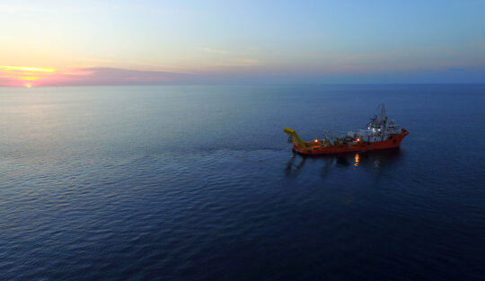 Electricity is converted, collected, and exported