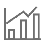 Gray line icon representing charts.
